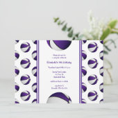 Invitation filles violet blanc basketball anniversaire_équipe (Debout devant)