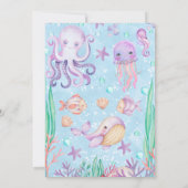 Invitation Filles Violettes Sous La Mer Octopus Anniversaire (Dos)