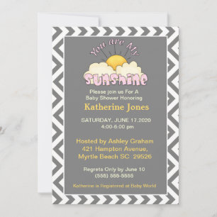 Invitation Filles Vous Êtes Mon Baby shower Sunshine Invitati