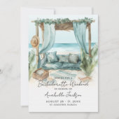 Invitation Filles Week-end Blue Beach Bachelorette Party (Devant)