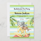 Invitation Filles week-end escapade tropicale Pool Party (Devant)