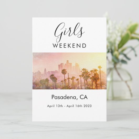 Invitation Filles Week-end LA Bachelorette Trip (Debout devant)