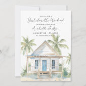 Invitation Filles Week-end Tropical Beach Bachelorette Party (Devant)