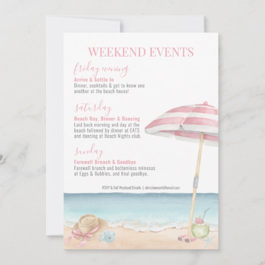 Invitation Filles Weekend Beach Bachelorette (Dos)