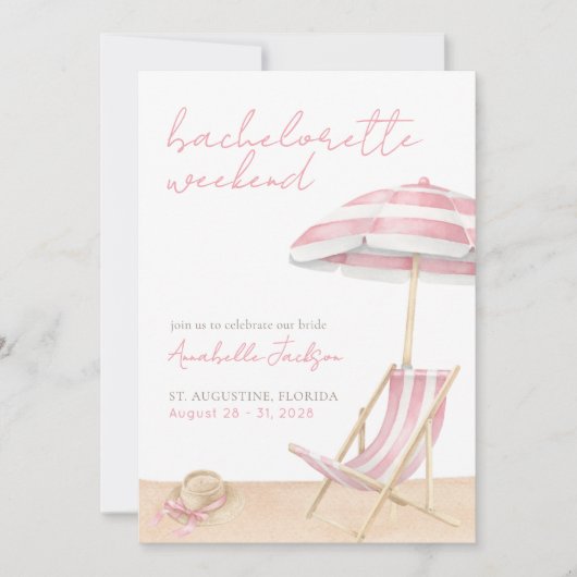Invitation Filles Weekend Beach Bachelorette Party (Devant)