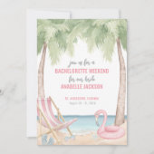 Invitation Filles Weekend Beach Bachelorette Party (Devant)