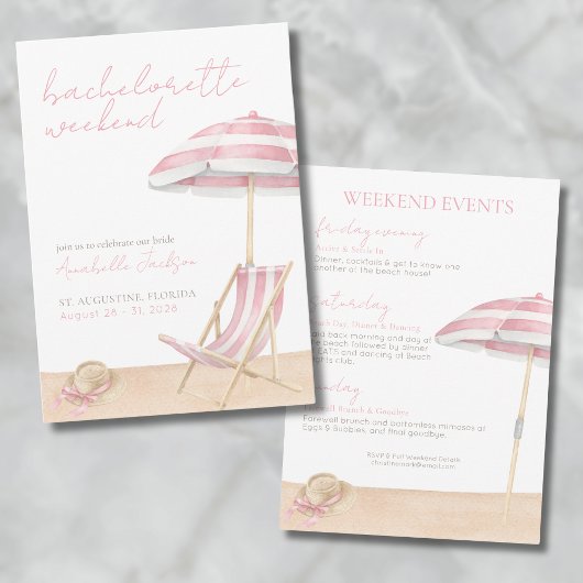 Invitation Filles Weekend Beach Bachelorette Party