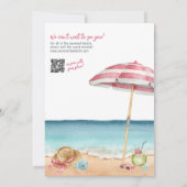 Invitation Filles Weekend QR Code Beach Bachelorette Party (Dos)