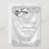 Invitation Filles White Satin Première Communion (Devant)