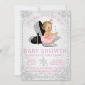 Invitation Filles Winter Wonderland Baby shower de flocons de (Devant)