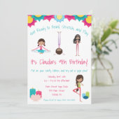 Invitation Filles Yoga Thématique fête d'anniversaire (Debout devant)
