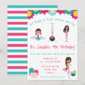 Invitation Filles Yoga Thématique fête d'anniversaire (Devant / Derrière)
