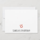 Invitation Filles Zoo Animal Emoji Thème Anniversaire (Dos)