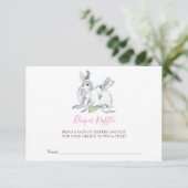 Invitation Fillette lapin Baby shower Déchets Raffle (Debout devant)
