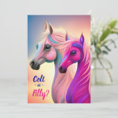 Invitation Filly rose et Colt bleu Révélation de genre (Debout devant)
