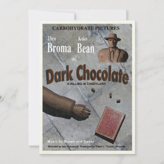 Invitation Film au Chocolat Noir (Devant)