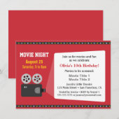 Invitation Film Projecteur Film Nuit Anniversaire (Devant / Derrière)