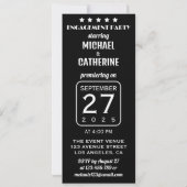 Invitation Film Strip Black and White Cinema Mariage (Dos)