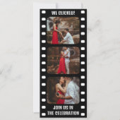 Invitation Film Strip Black and White Cinema Mariage (Devant)