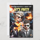 Invitation Film thème méchants héros action aventure (Devant)