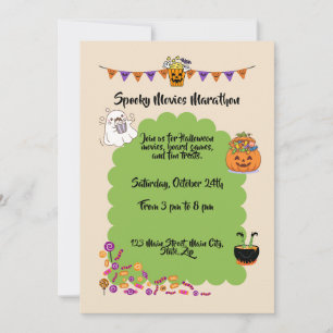 Invitation Films effrayants Halloween mignon