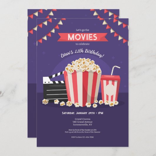 Invitation Films et Popcorn (Devant / Derrière)