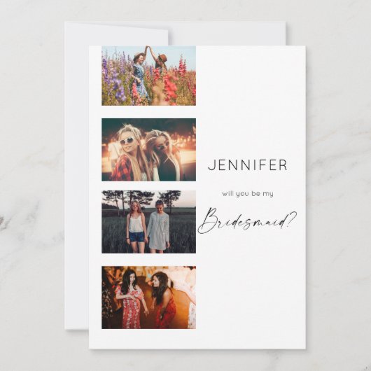 Invitation Filmstrip Be My Bridesmaid Multi Photo (Devant)
