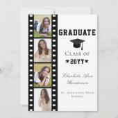 Invitation Filmstrip Four Photo Collage Graduation | BLANCHE (Devant)