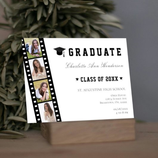 Invitation Filmstrip Four Photo Collage Open House