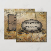 Invitation fils barbelés rustiques mariage western pays cowbo (Devant / Derrière)