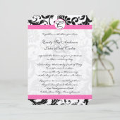 Invitation Fils Damas Noir & Blanc Fuchsia Trier Rose (Debout devant)