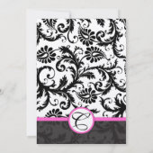 Invitation Fils Damas Noir & Blanc Hot Rose (Dos)