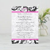 Invitation Fils Damas Noir & Blanc Hot Rose (Debout devant)