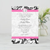 Invitation Fils Damas Noir & Blanc Hot Rose (Debout devant)