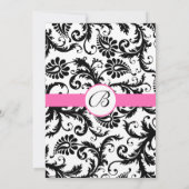 Invitation Fils Damas Noir & Blanc Hot Rose (Dos)