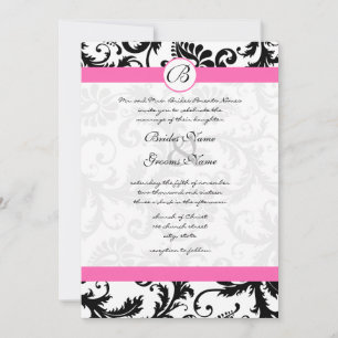 Invitation Fils Damas Noir & Blanc Hot Rose