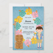 Invitation Fils d'anniversaire d'Hawaii (Devant)