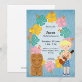 Invitation Fils d'anniversaire d'Hawaii (Devant / Derrière)