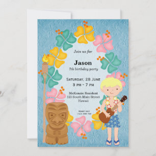 Invitation Fils d'anniversaire d'Hawaii