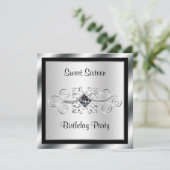Invitation Fils d'argent & Diamond Sweet 16 Anniversaire (Debout devant)