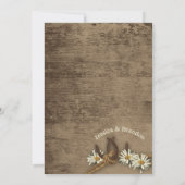 Invitation Fils de cheval et marguerites Burlap rustique (Dos)