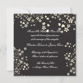 Invitation Fils de crème sur le noir avec votre photo (Dos)