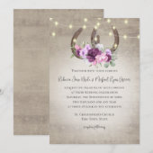 Invitation Fils de fer à cheval et éclaire Floral Barn Wood I (Devant / Derrière)