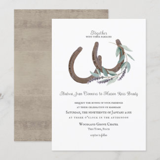 Invitation Fils de fer à cheval rustique et Lavande