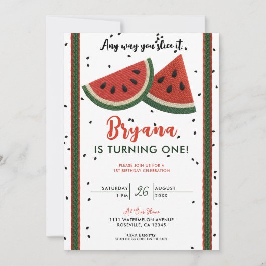 Invitation Fils de pastèque Tout comme vous le découpez 1er a (Devant)