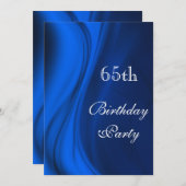 Invitation Fils Doux De Bleu 65e Anniversaire (Devant / Derrière)