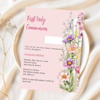 Fils roses croisent fille Première communion