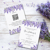 Invitation Fils violet lavande QR RSVP détails mariage