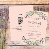 Invitation Fils violets de lavande de bracelet code QR mariag