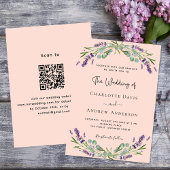 Invitation Fils violets de lavande de bracelet code QR mariag